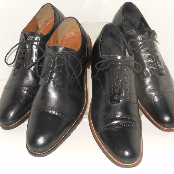 STATFORD AND STACEY ADAMS BLACK LEATHER OXFORD STYLE SHOE LOT SIZE 11 MEDIUM main image 13
